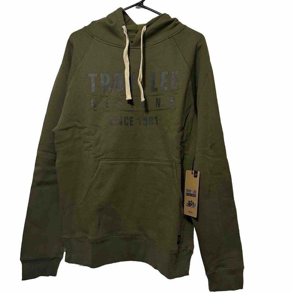 TROY LEE DESIGNS PULLOVER HOODIE MENS MEDIUM GREEN COTTON POLYESTER SINCE 1981